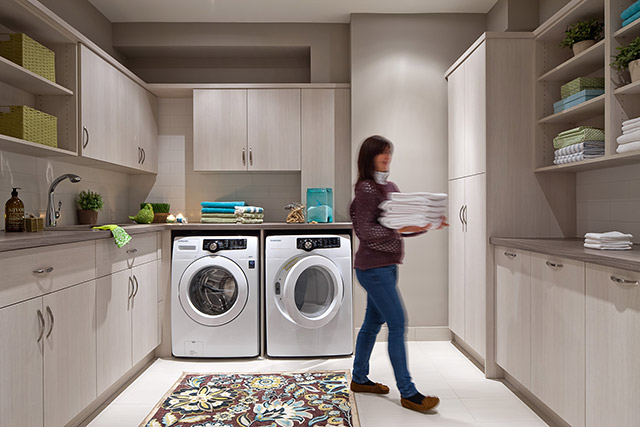 Luxurious laundry room.