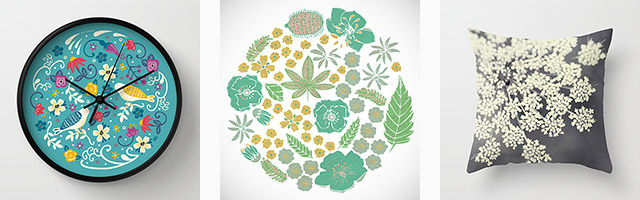 Society6.com floral themed prints for your home.