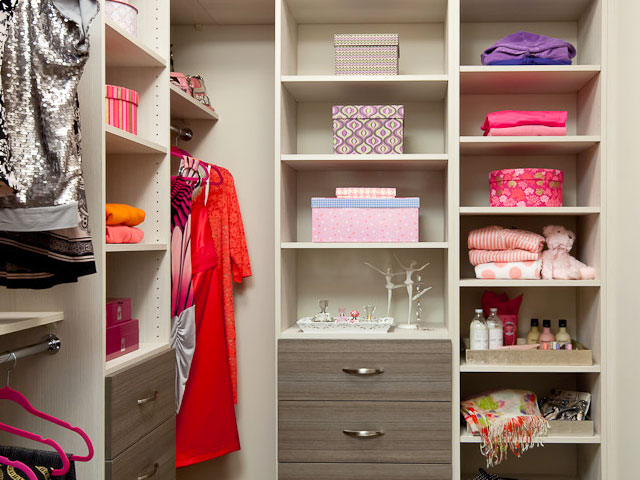 organized linen in closet