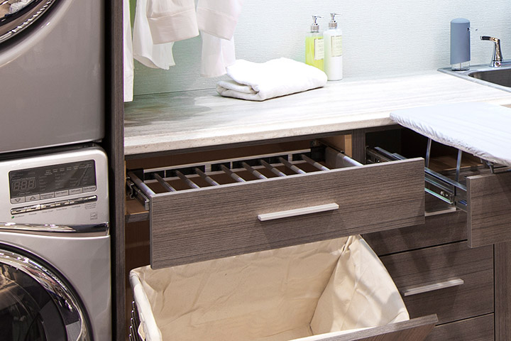 Pull out drying rack for your laundry room.