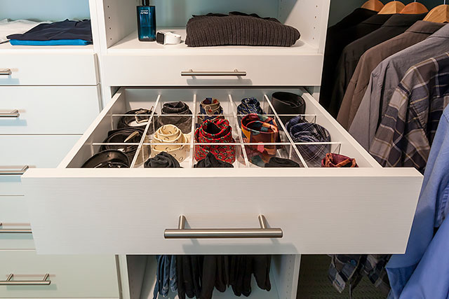Drawer dividers to keep contents organized.