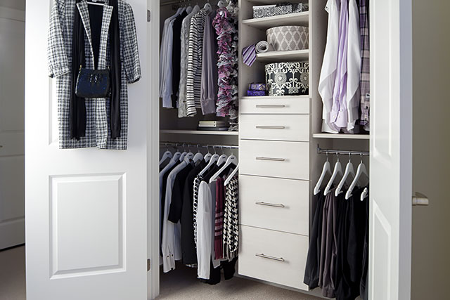 Save time with an organized bedroom closet.