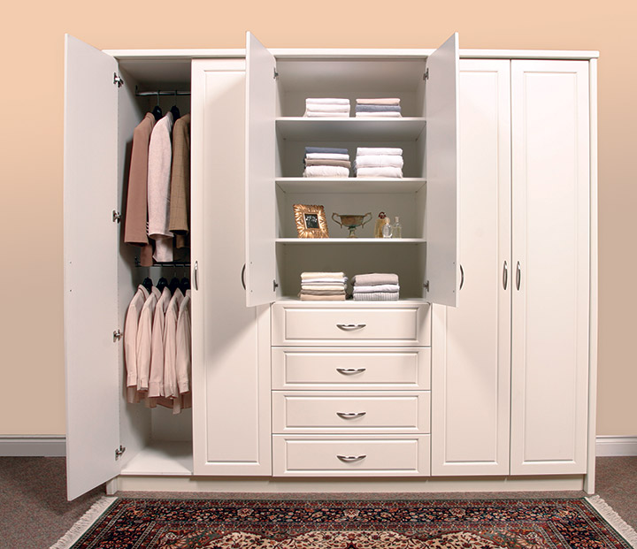 White wardrobe storage