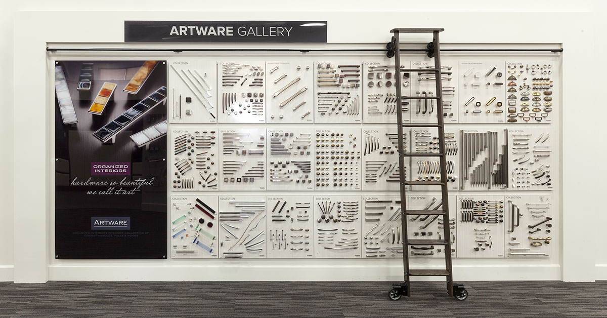 decorative hardware gallery in Organized Interiors showroom