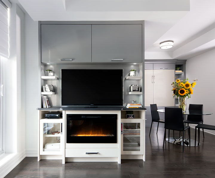 entertainment units with fireplace