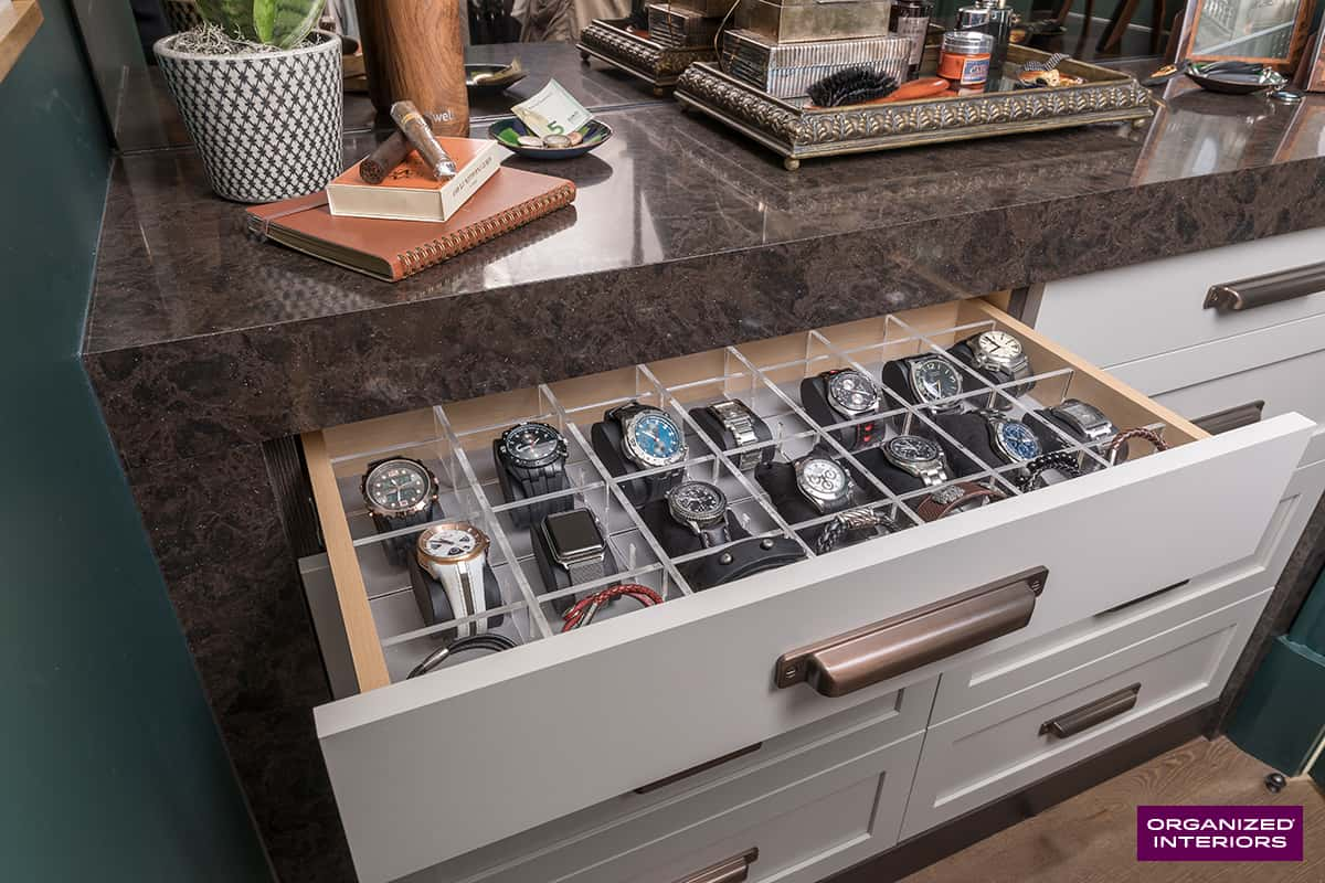 watches in open drawer