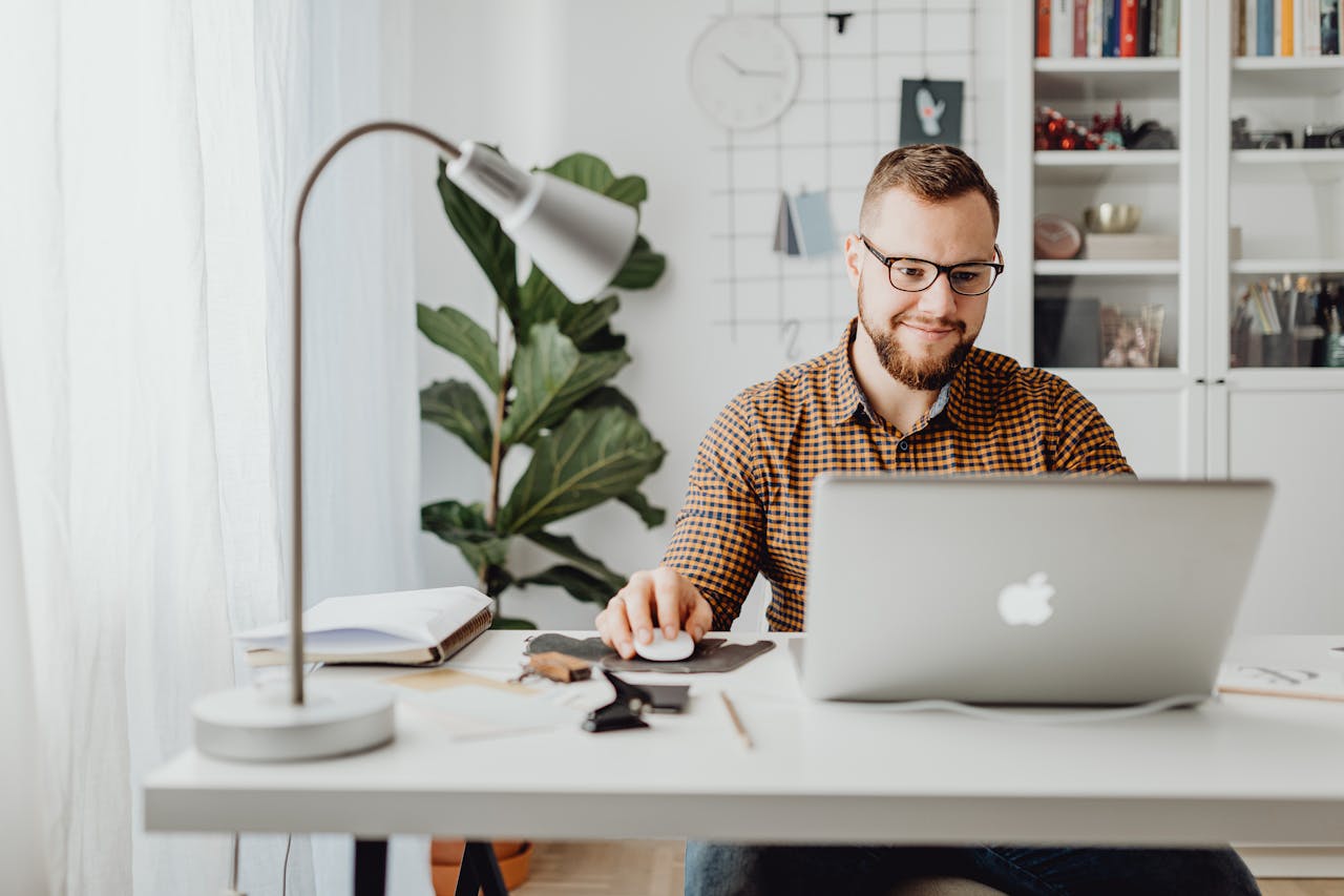 man working in office
