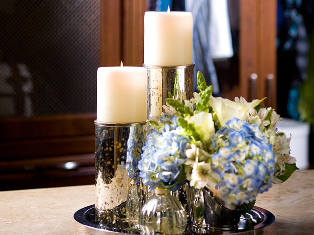 Candles in dressing room