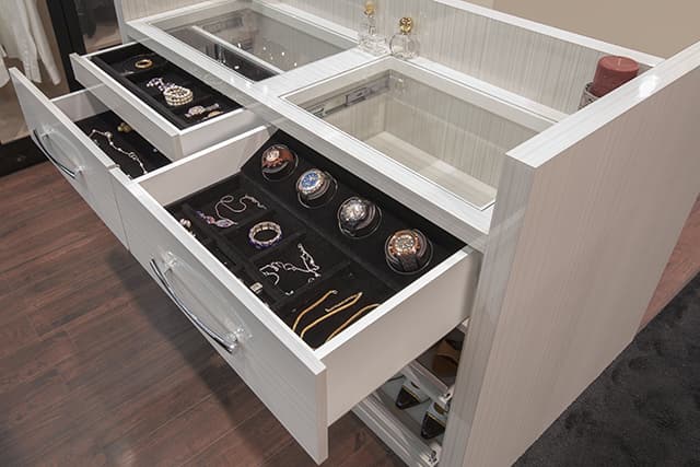 jewellery drawer and watch winder drawer