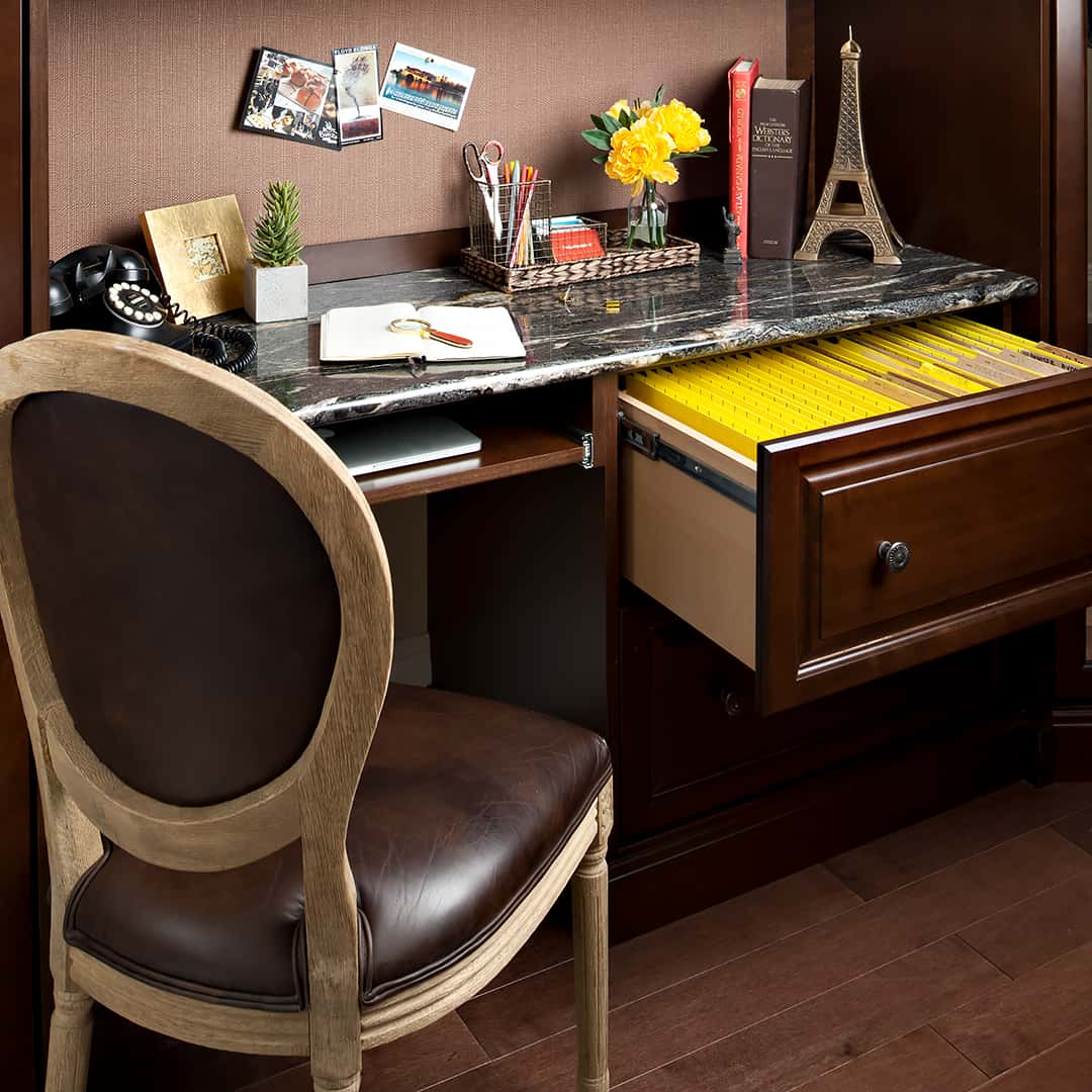Home office and wall bed in a spare room.