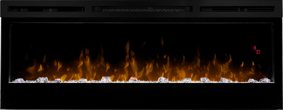 linear wall-mount fireplace